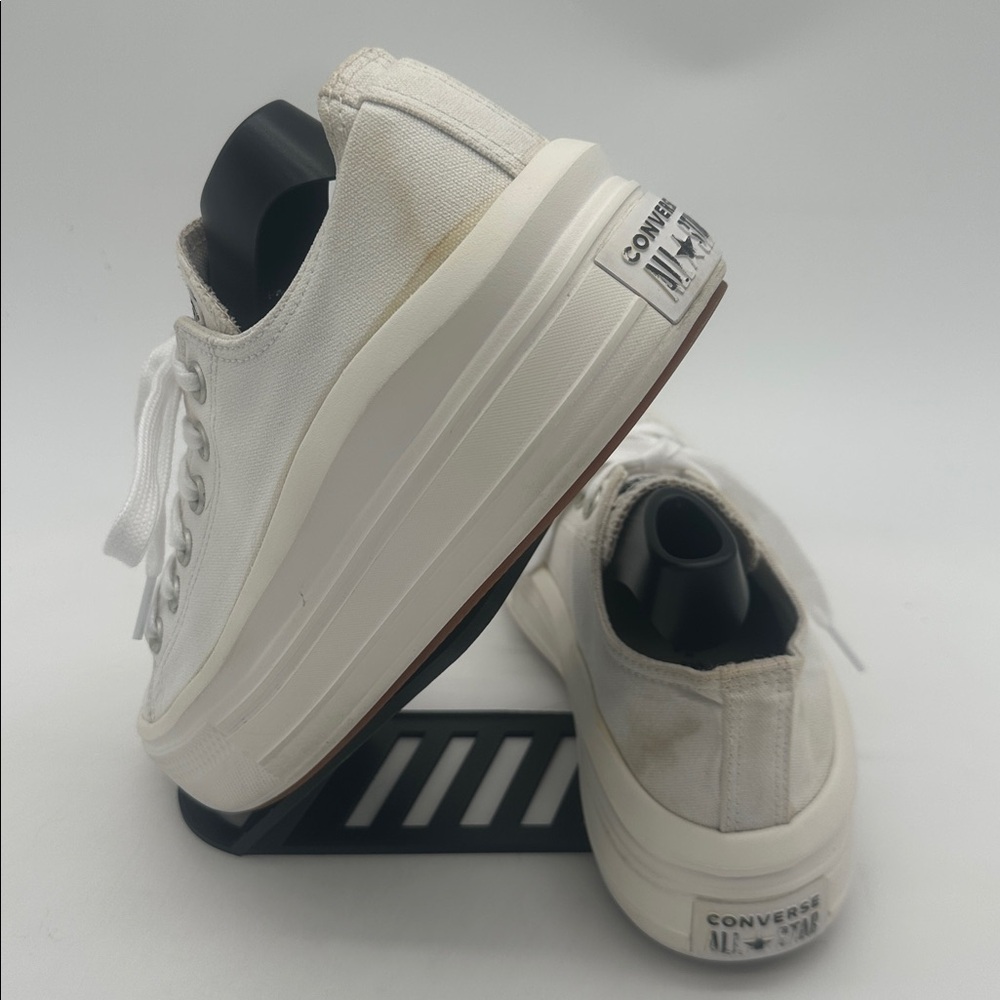 Chuck Taylor All Star Move White Classic Canvas Platform Lace up Women Size 9.5 - Picture 4 of 15